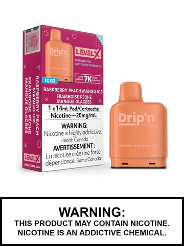 Gousse de glace Drip'n framboise pêche mangue niveau x 20 mg