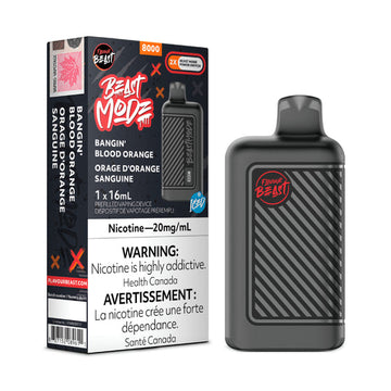 Saveur bête Bangin Blood Orange Iced 8K 20 mg/ml jetable (provincial)