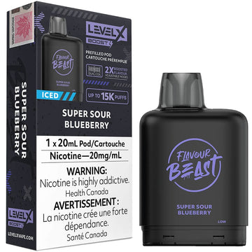 Flavour Beast Boost G2 Super Sour Blueberry Iced Level X pod 20mg (Provincial)