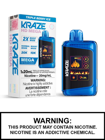 Kraze HD mega Triple Berry Ice 20mg/ml disposable (Provincial)