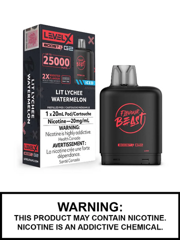Flavour Beast Boost G2 Lit Lychee Watermelon Iced Level X pod 20mg (Provincial)