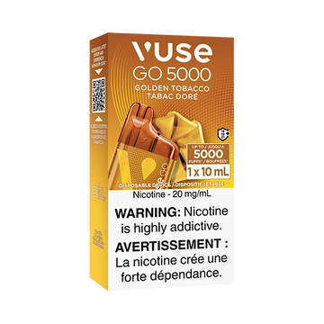 Tabac Vuse go 5000 Golden 20mg/ml jetable (Provincial)