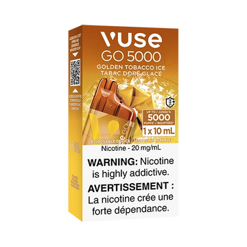 Vuse go 5000 Golden Tobacco Ice 20 mg/ml jetable (provincial)