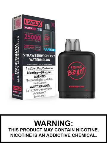 Flavour Beast Boost G2 Strawberry Cherry Watermelon Iced Level X pod 20mg (Provincial)