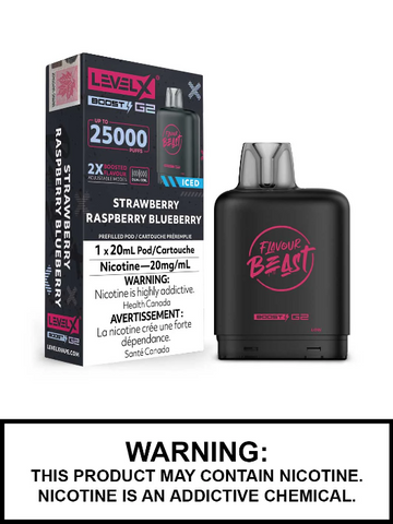 Flavour Beast Boost G2 Strawberry Raspberry Blueberry Iced Level X pod 20mg (Provincial)