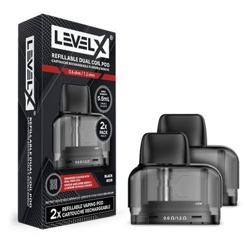 LevelX Refillable Dual Coil Pod 0.6/1.2 ohm 5.5mL 2/pack
