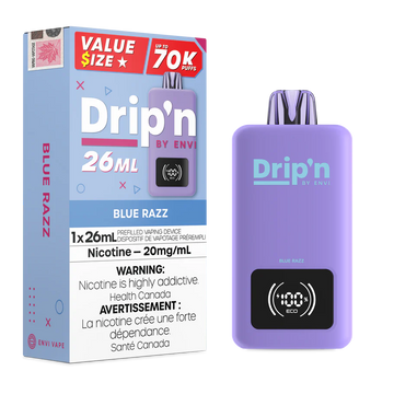 Drip’n 70k Blue Razz 20mg/ml disposable (Provincial)