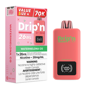 Drip’n 70k Watermelon CG 20mg/ml disposable (Provincial)