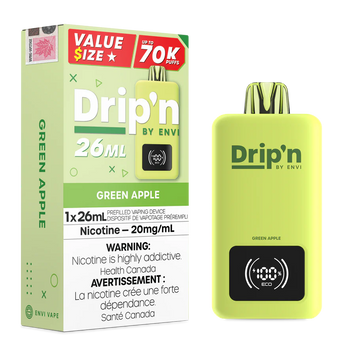 Drip’n 70k Green Apple 20mg/ml disposable (Provincial)