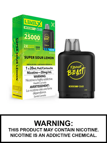 Flavour Beast Boost G2 Super Sour Lemon Iced Level X pod 20mg (Provincial)