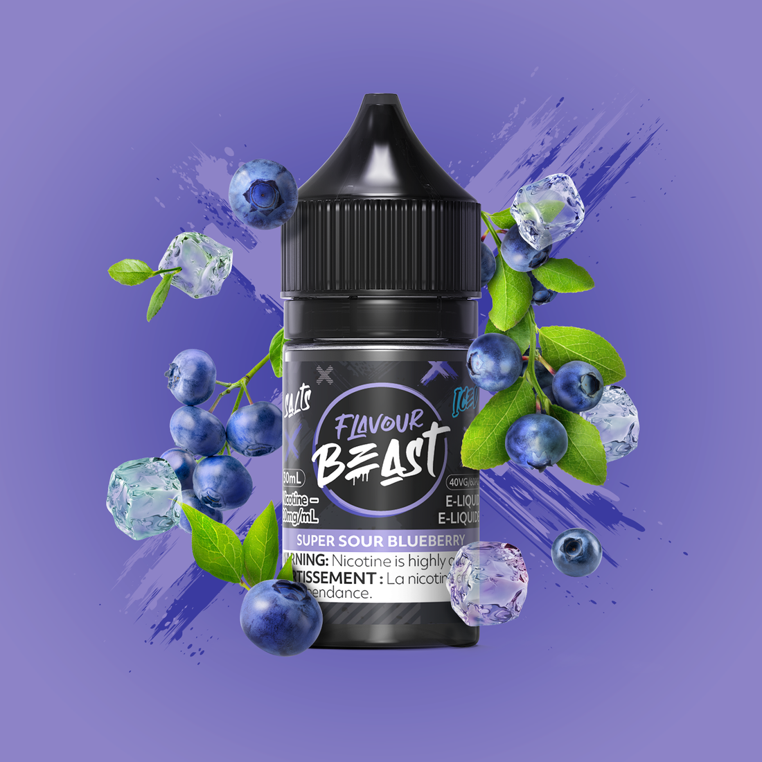 Flavour Beast E liquide super aigre myrtille glacée 20 mg/30 ml