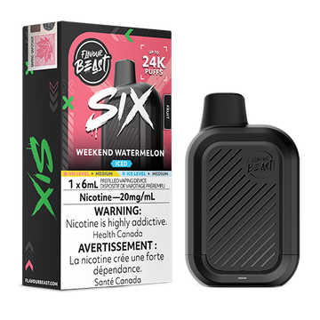 Flavour Beast SIX 24k Weekend watermelon Iced 20mg/ml Disposable (Provincial)