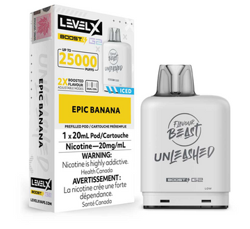 Flavour Beast Boost G2 Epic Banana Iced Unleashed Level X pod 20mg (Provincial)