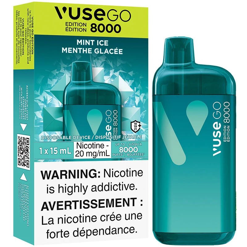 Vuse go 8000 Menthe glacée 20 mg/ml jetable (provincial)