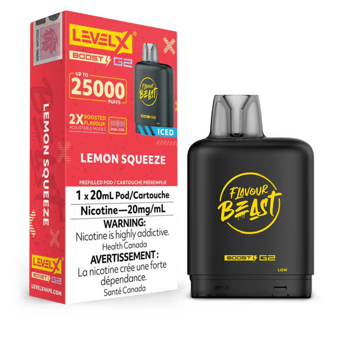 Flavour Beast Boost G2 Lemon Squeeze Iced Level X pod 20mg (Provincial)