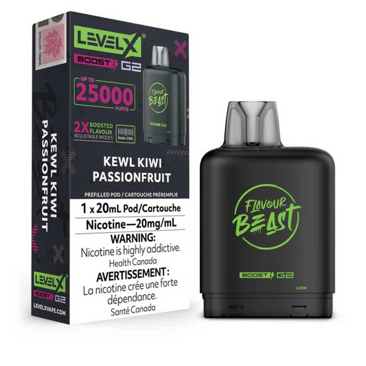 Flavour Beast Boost G2 Kewl Kiwi Passionfruit Level X pod 20mg (Provincial)