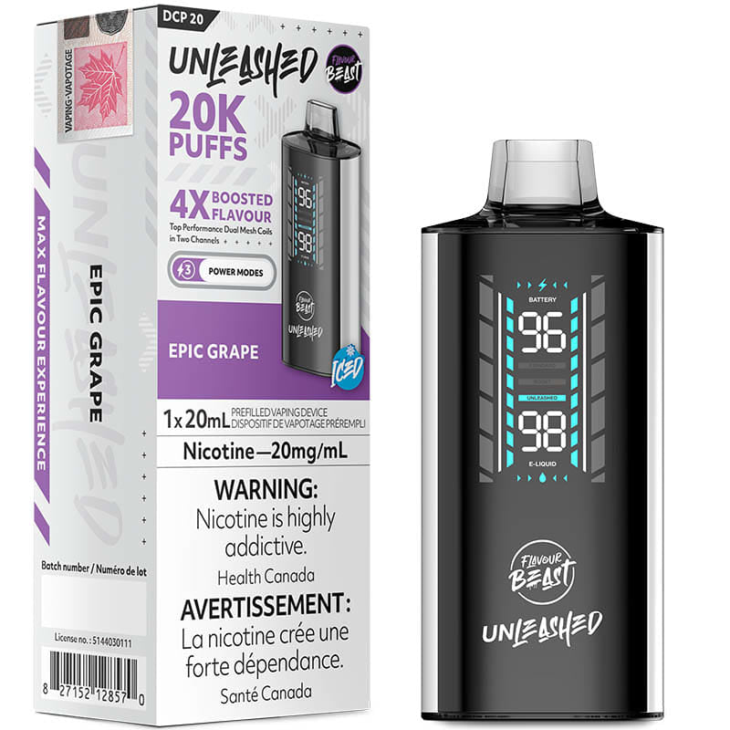 Beast Unleashed DCP20 Epic Grape 20K bouffées 20 mg/ml jetables