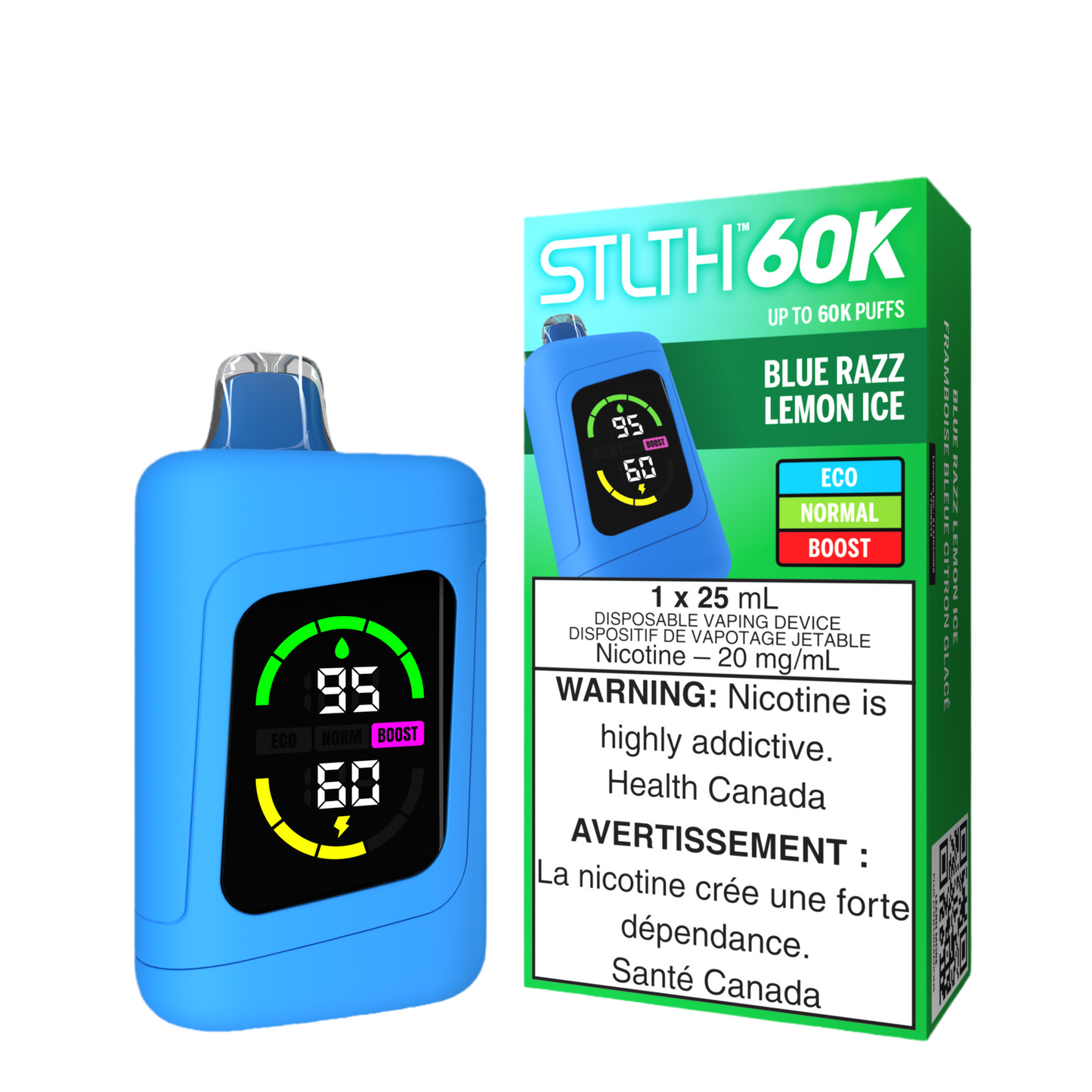 Stlth 60K Blue Razz Lemon Ice 20mg/mL Disposable (Provincial)