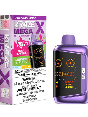 Kraze Mega X 48K Tangy Aloe Grape 20mg/mL Disposable (Provincial)