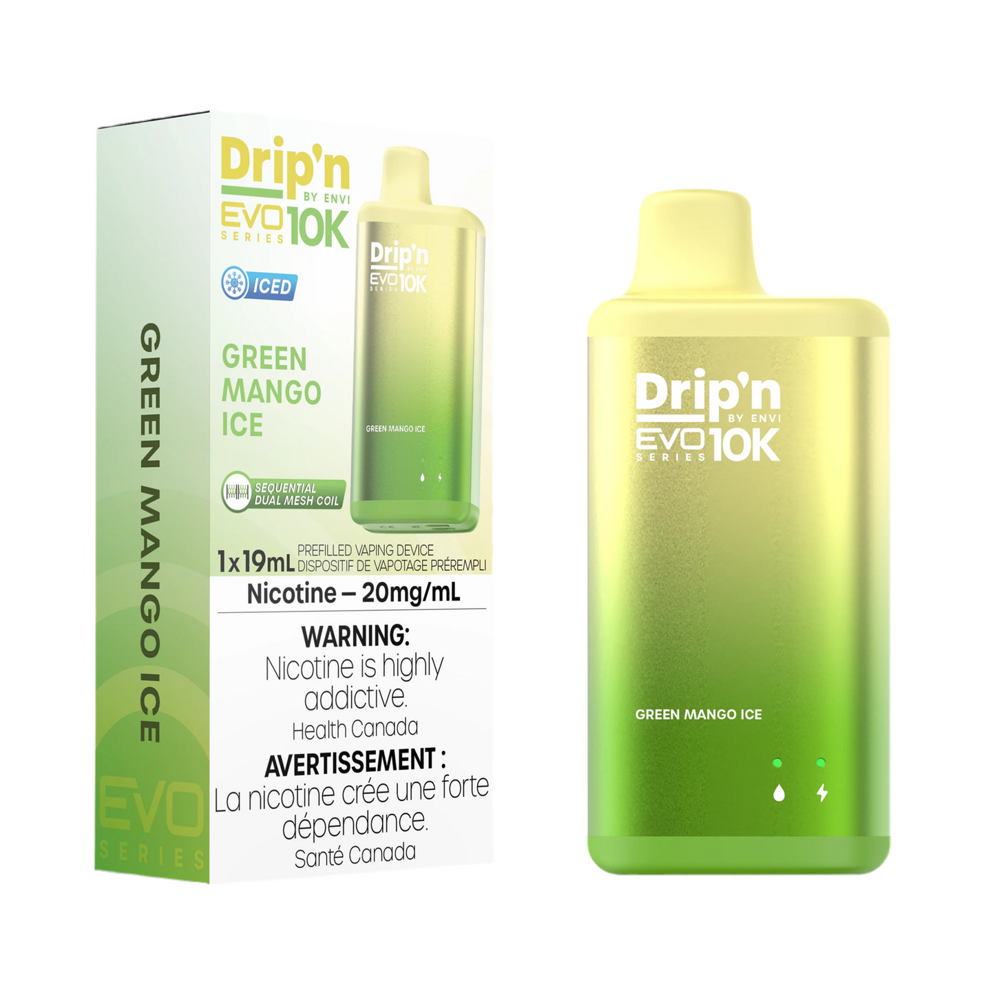 Drip'n EVO 10K Green Mango Ice 20 mg/ml jetable 