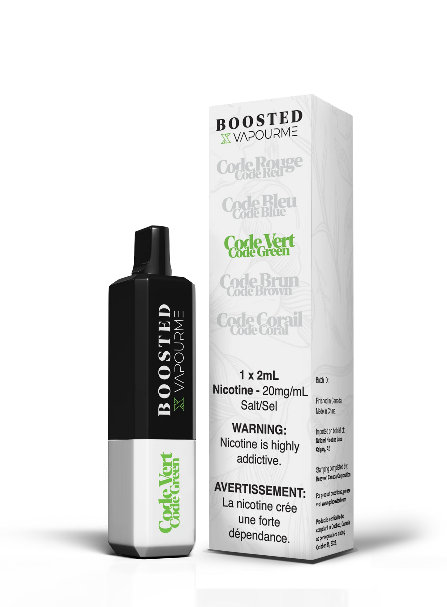 Boosted Code green 20mg/ml disposable