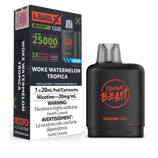 Flavour Beast Boost G2 Woke Watermelon Tropica Iced Level X pod 20mg (Provincial)