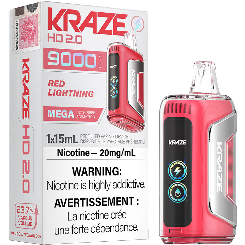 Kraze HD9K Red Lightning 20 mg/ml jetable