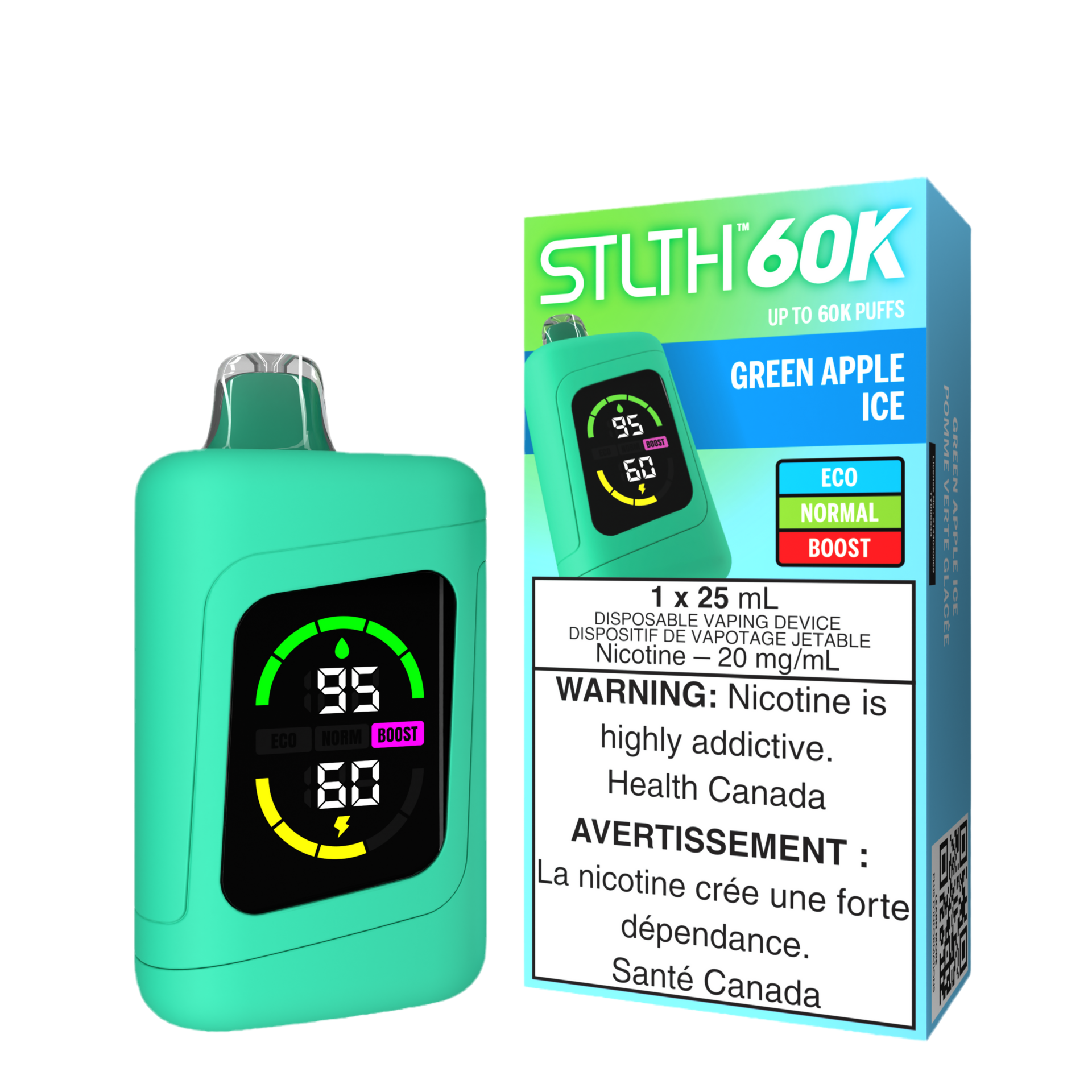 Stlth 60K Green Apple Ice 20mg/mL Disposable (Provincial)