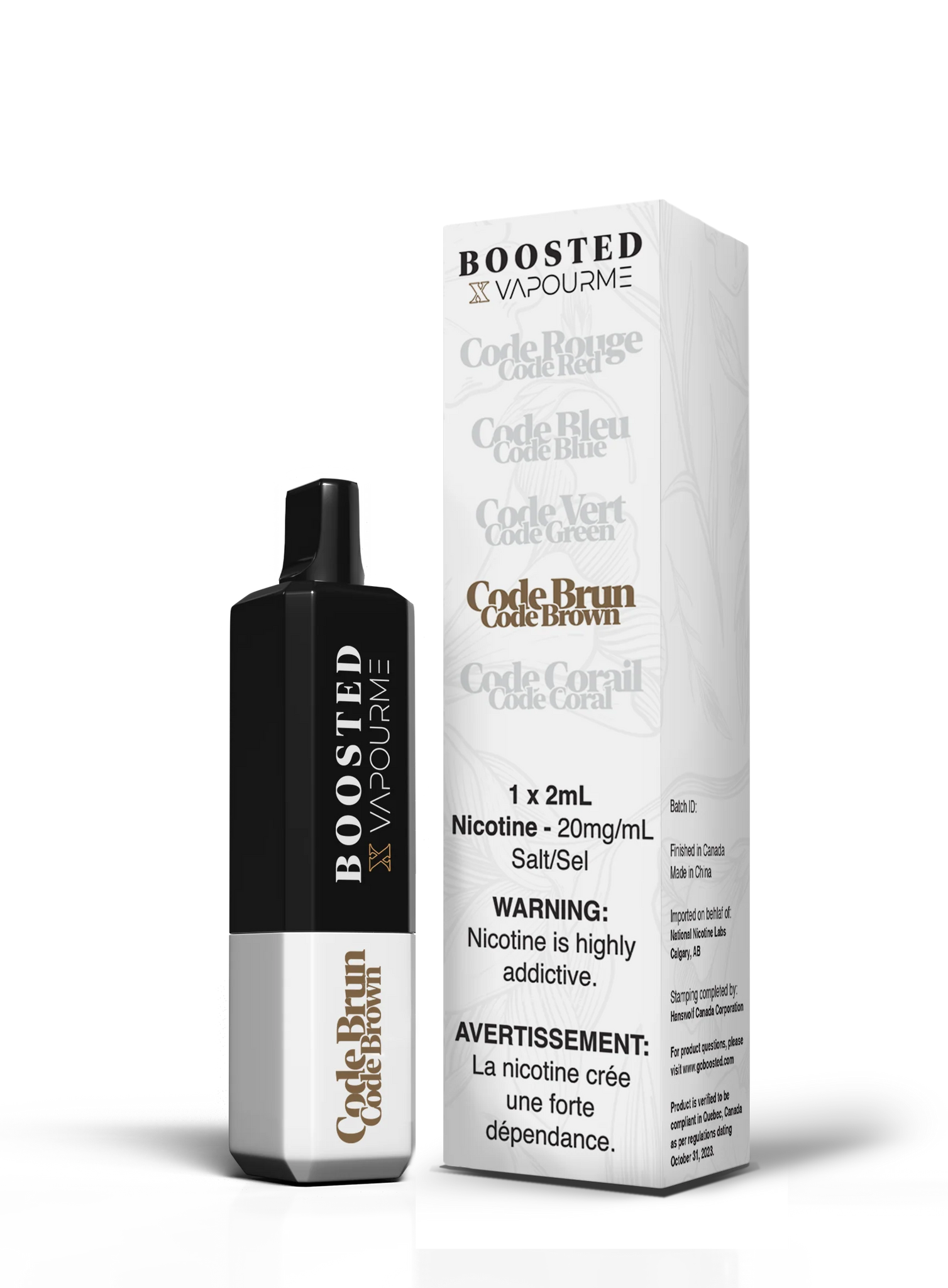 Boosted Code Brown 20mg/ml disposable (Provincial)