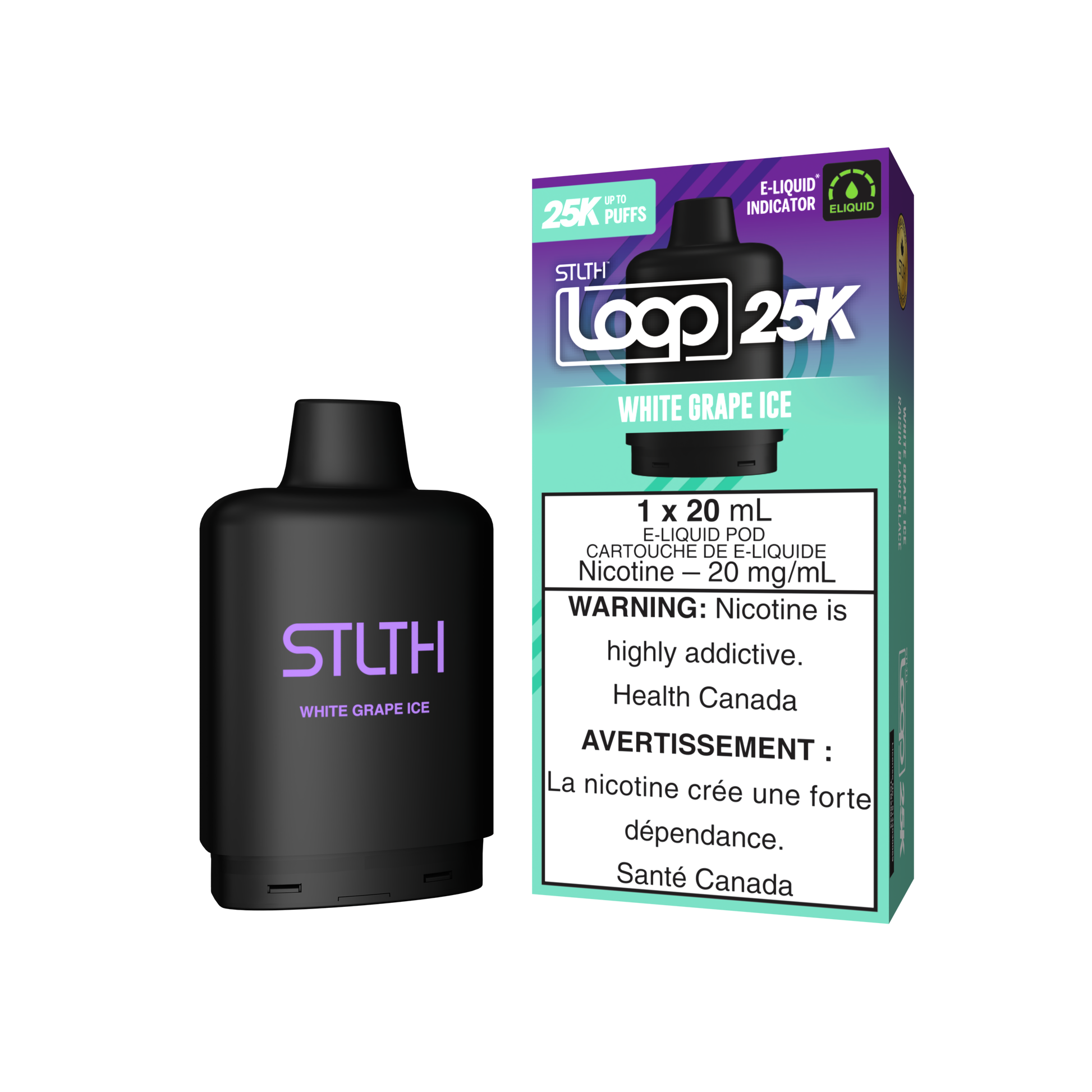 Pod Stlth Loop 25k Glace au raisin blanc 20 mg/ml (provincial)