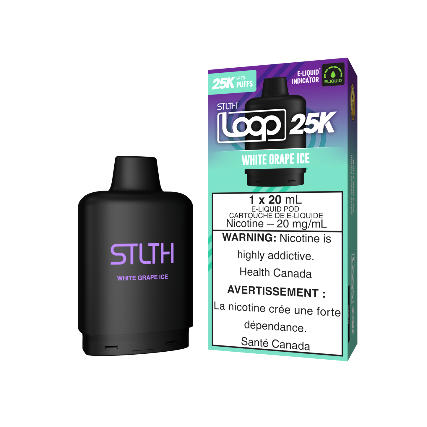 Pod Stlth Loop 25k Glace au raisin blanc 20 mg/ml (provincial)