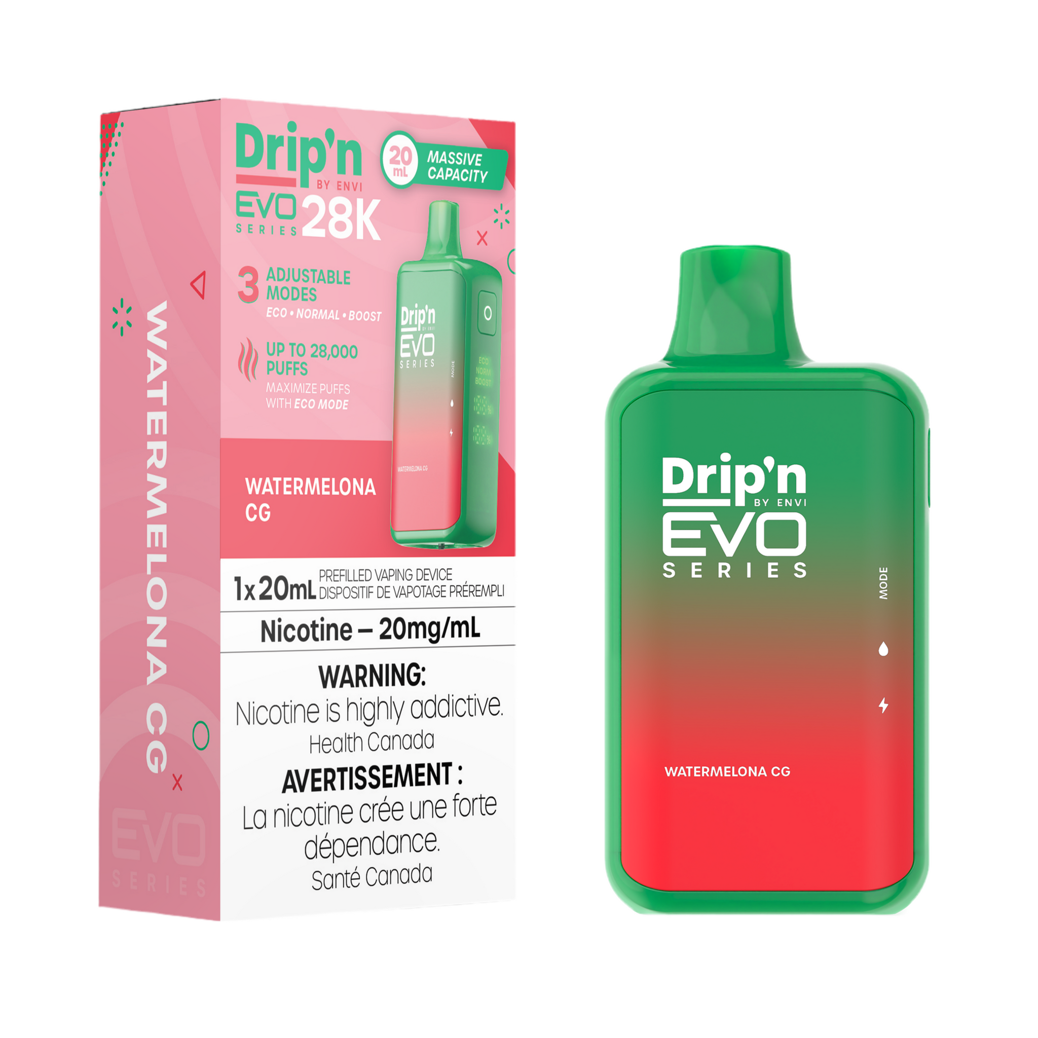 Drip’n EVO 28k – Watermelon CG 20mg/ml disposable