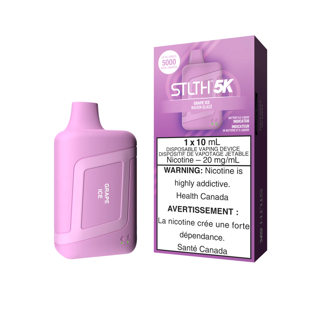 Stlth 5k Glace au raisin 20 mg/ml jetable 