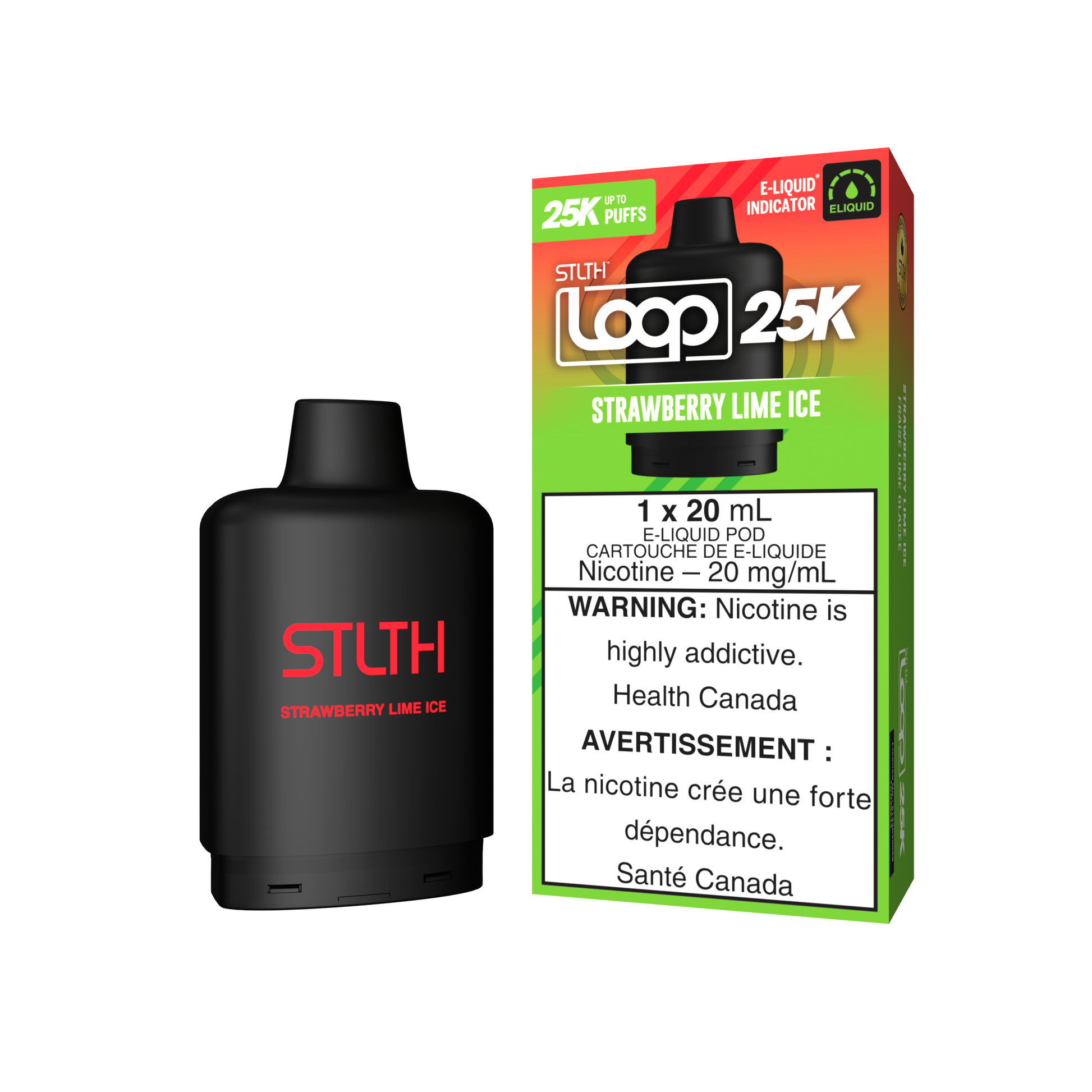 Gousse Stlth Loop 25k Glace Fraise Citron Vert 20 mg/ml (Provincial)