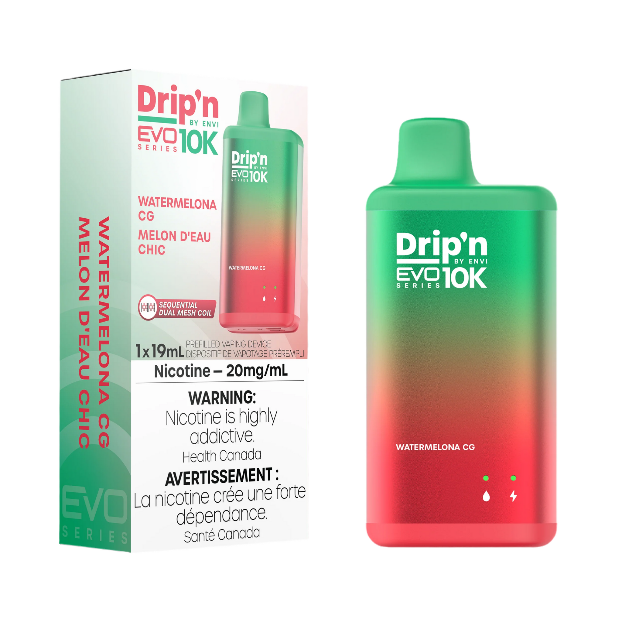 Drip’n EVO 10K Watermelon CG 20mg/ml disposable