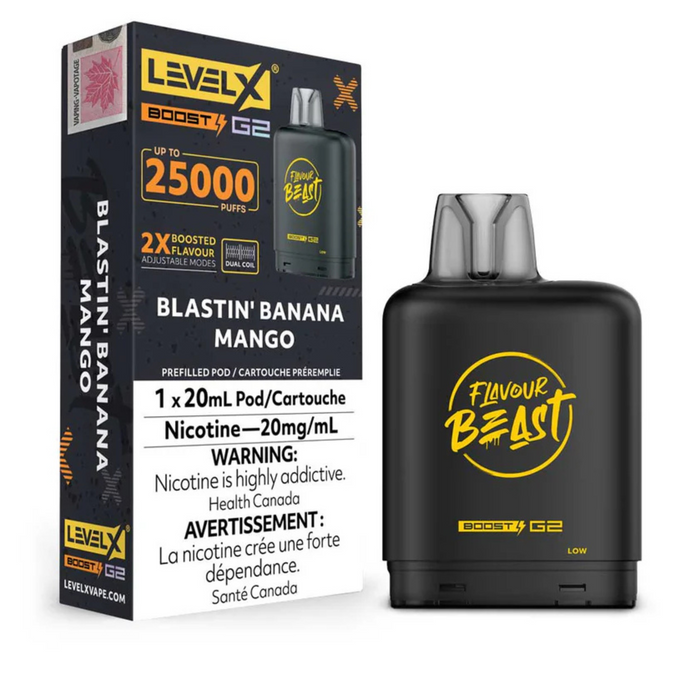 Flavour Beast Boost G2 Blastin’ Banana Mango Level X pod 20mg (Provincial)