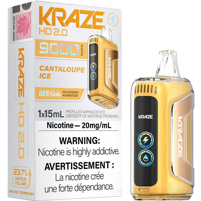 Glace au cantaloup Kraze HD9K 20 mg/ml jetable