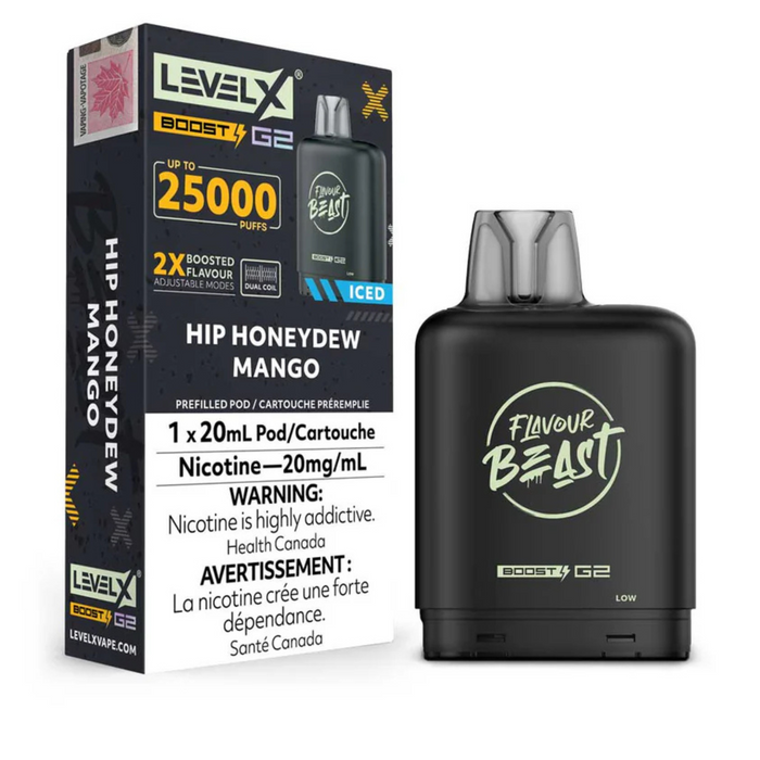 Flavour Beast Boost G2 Hip Honeydew Mango Iced Level X  pod 20mg (Provincial)