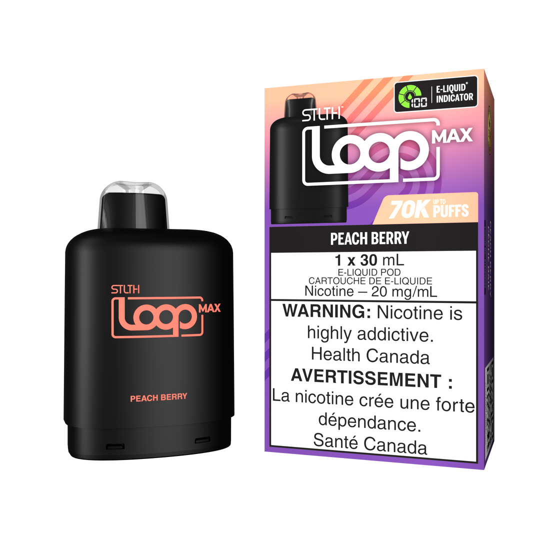 Stlth loop pod Max 70k Peach Berry 20mg/ml (Provincial)