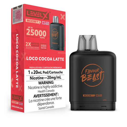 Flavour Beast Boost G2 Loco Cocoa Latte Level X pod 20mg (Provincial)