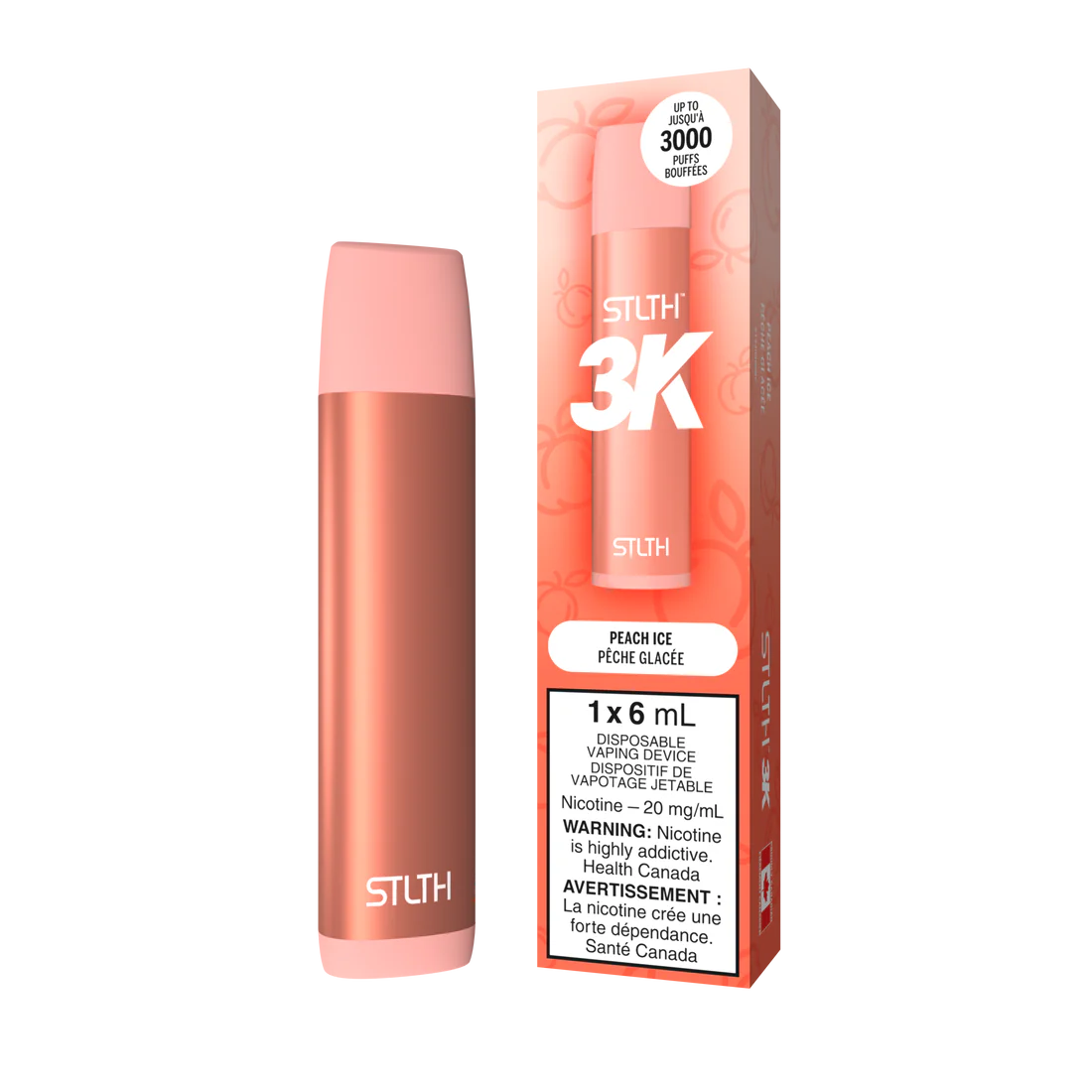 Stlth 3k Pêche Glacée 20mg/ml jetable 