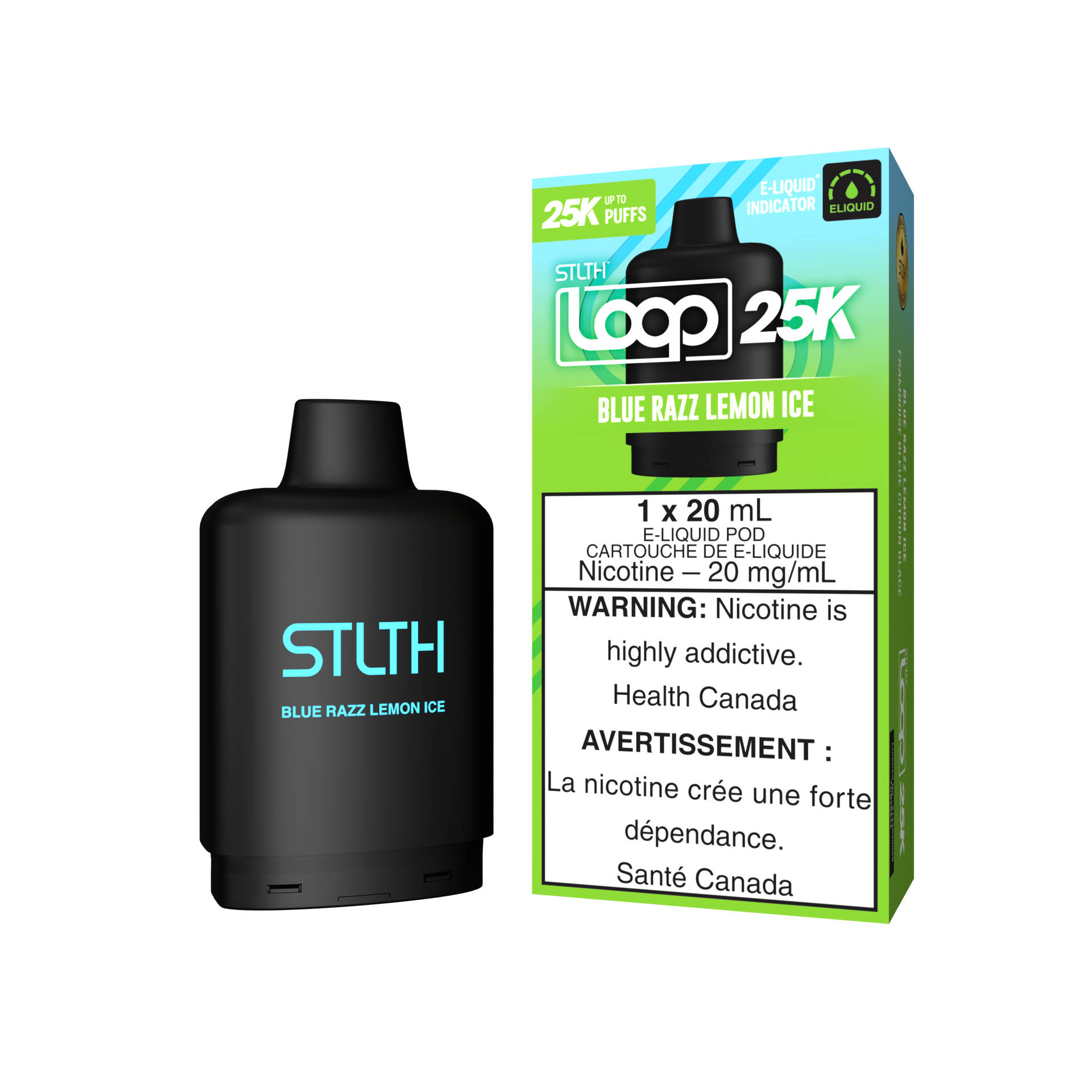 Stlth Loop pod 25k Blue Razz Lemon Ice 20mg/ml (Provincial)