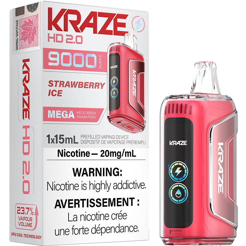 Kraze HD9K Strawberry ice 20mg/ml disposable