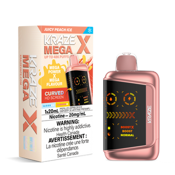 Kraze Mega X 48K Juicy Peach Ice 20mg/mL Disposable (Provincial)