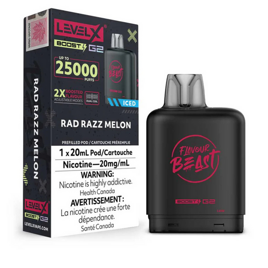 Flavour Beast Boost G2 Rad Razz Melon Iced Level X pod 20mg (Provincial)