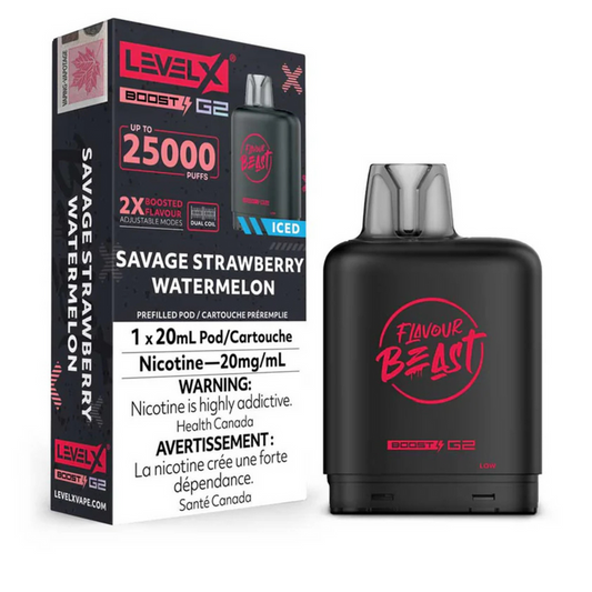 Flavour Beast Boost G2 Savage Strawberry Watermelon Iced Level X pod 20mg (Provincial)