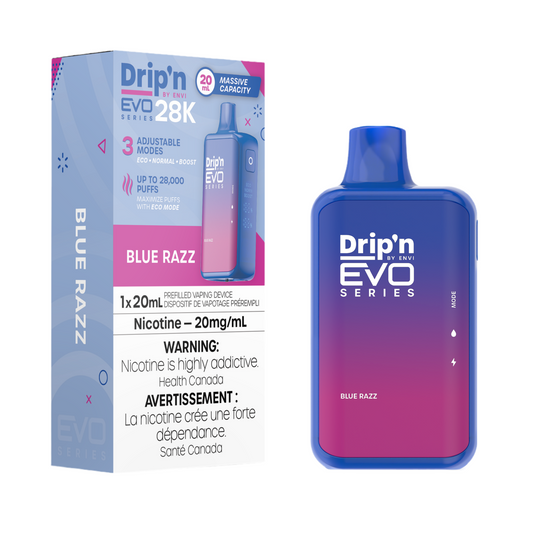 Drip'n EVO 28k – Blue Razz 20 mg/ml jetable 