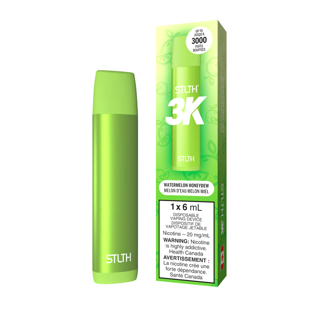 Stlth 3k Melon d'eau miel 20 mg/ml jetable (provincial) 