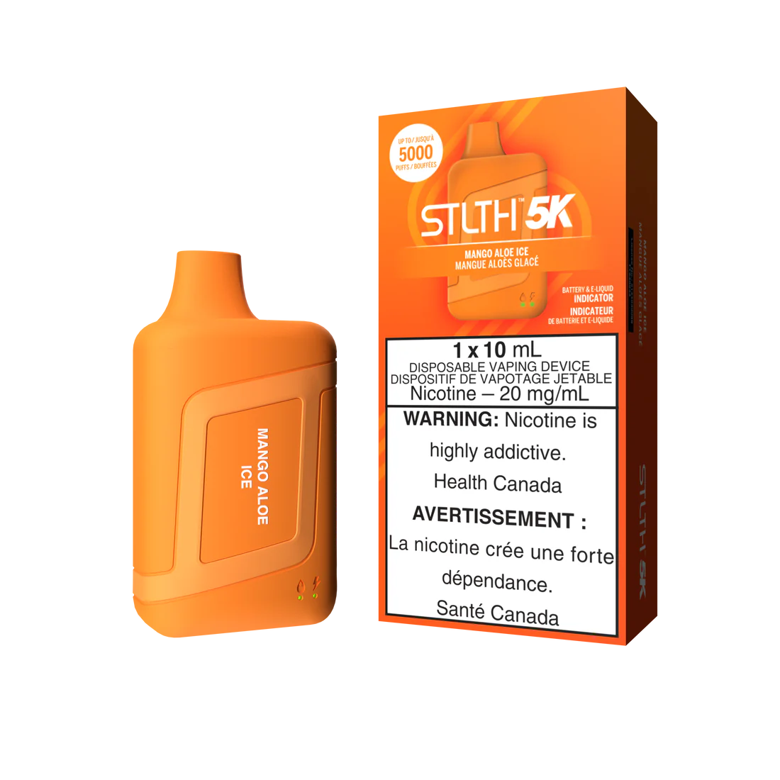 Stlth 5k Glace à l'aloès mangue 20 mg/ml jetable 