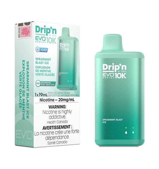 Drip’n EVO 10k Spearmint blast ice 20mg/ml disposable